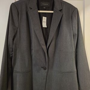 Ann Taylor Women's Gray Blazer - Size 18